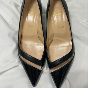 Christian Louboutin 17th Floor Pointy Toe Black/PVC Pumps. Size 40.